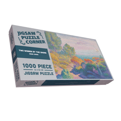 Two Women by the Shore Pointillist Beach Jigsaw Puzzle by Henri-Edmond Cross