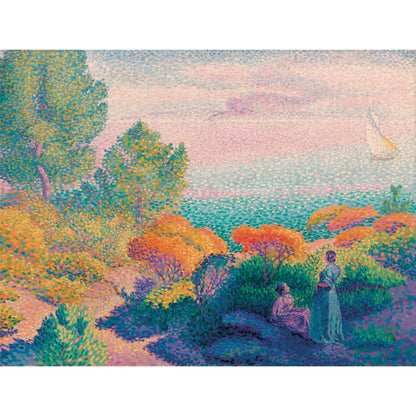 Two Women by the Shore Pointillist Beach Jigsaw Puzzle by Henri-Edmond Cross