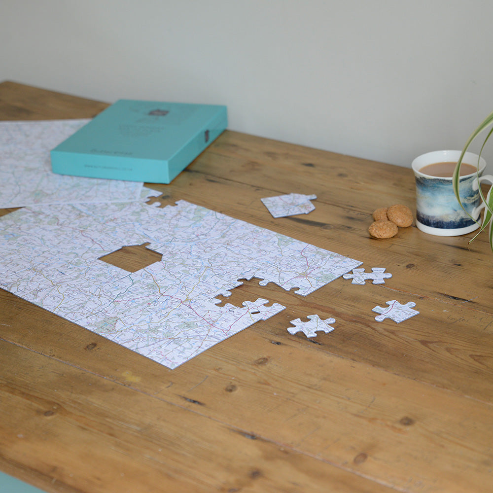 Personalised Topographic 100 Piece Map Jigsaw Puzzle All Jigsaw Puzzles