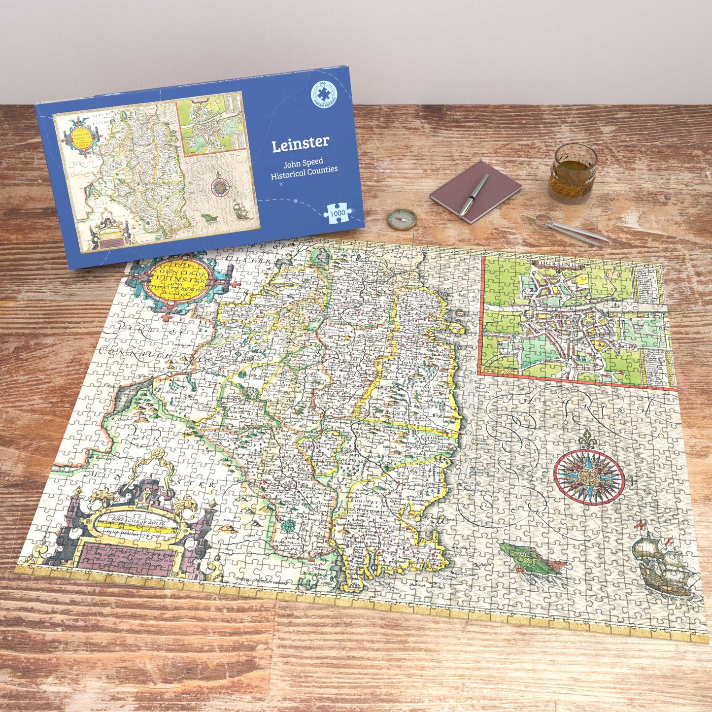 Leinster Historical Map 1000 Piece Jigsaw Puzzle (1610)