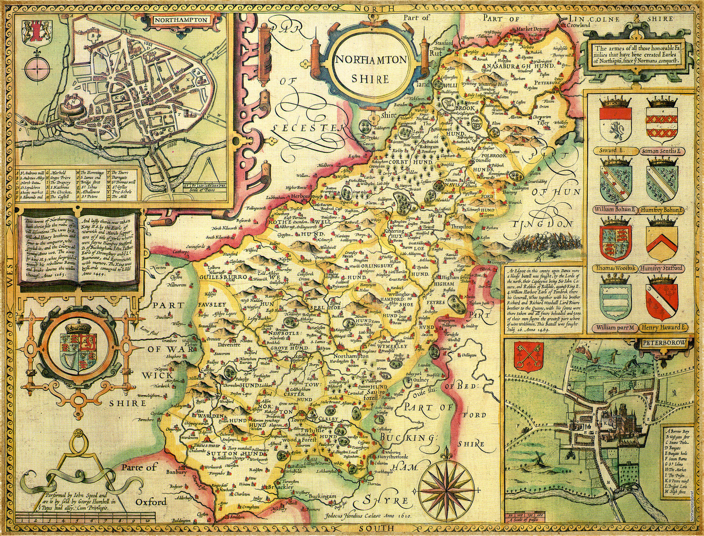 Northamptonshire Historical Map 1000 Piece Jigsaw Puzzle (1610)