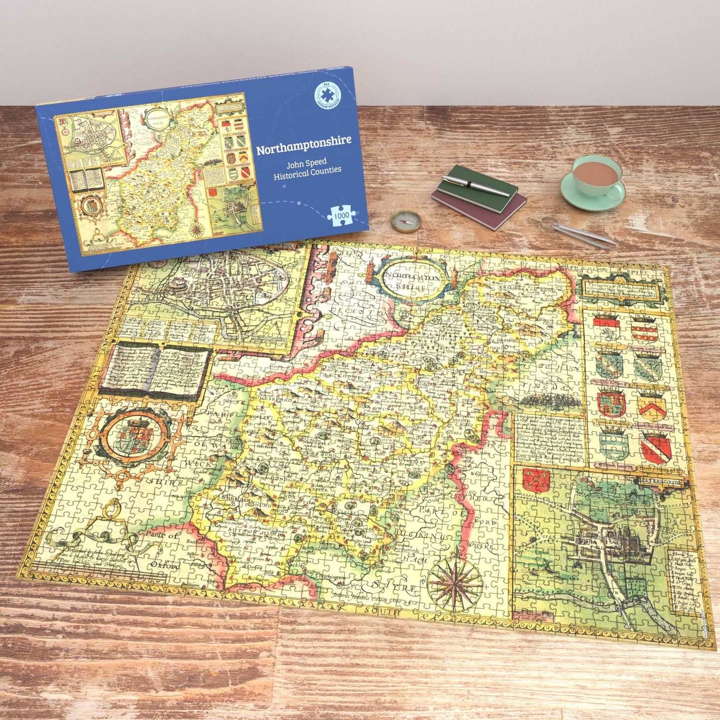 Northamptonshire Historical Map 1000 Piece Jigsaw Puzzle (1610)