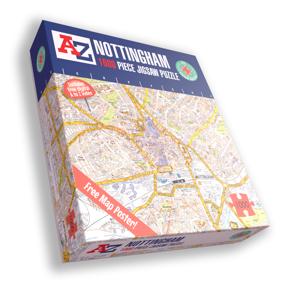 A to Z Map of  Nottingham 1000 Piece Jigsaw