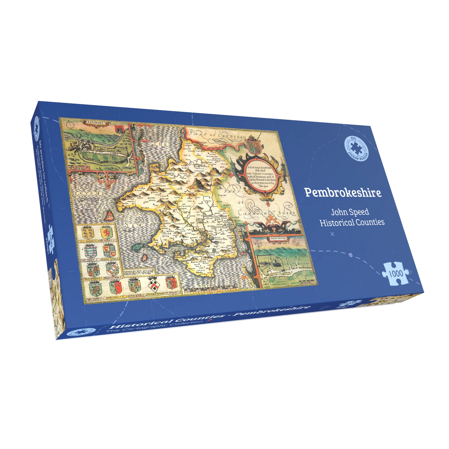 Pembrokeshire Historical Map 1000 Piece Jigsaw Puzzle (1610)