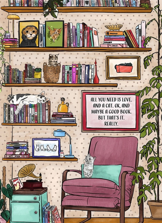 All You Need Is Love. and A Cat. and A Book 1000 Piece Jigsaw Puzzle