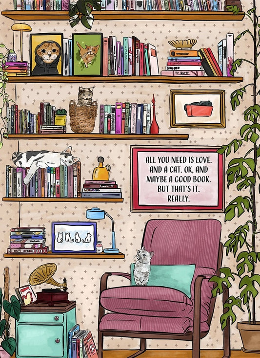 All You Need Is Love. and A Cat. and A Book 1000 Piece Jigsaw Puzzle