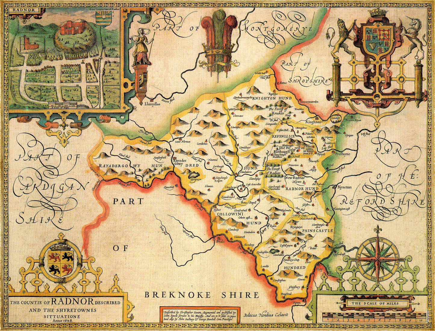Radnorshire Historical Map 1000 Piece Jigsaw Puzzle (1610)