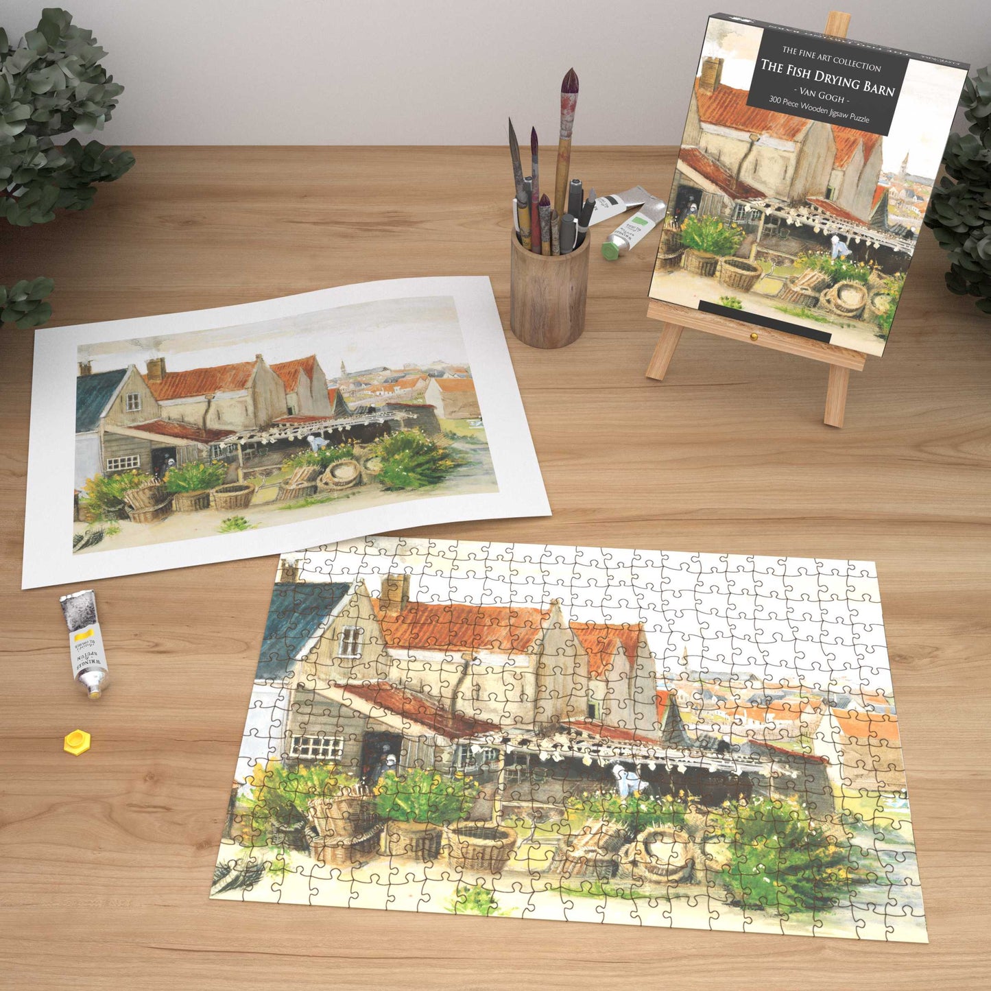 The Fish Drying Barn by Van Gogh 300 Piece Wooden Jigsaw Puzzle