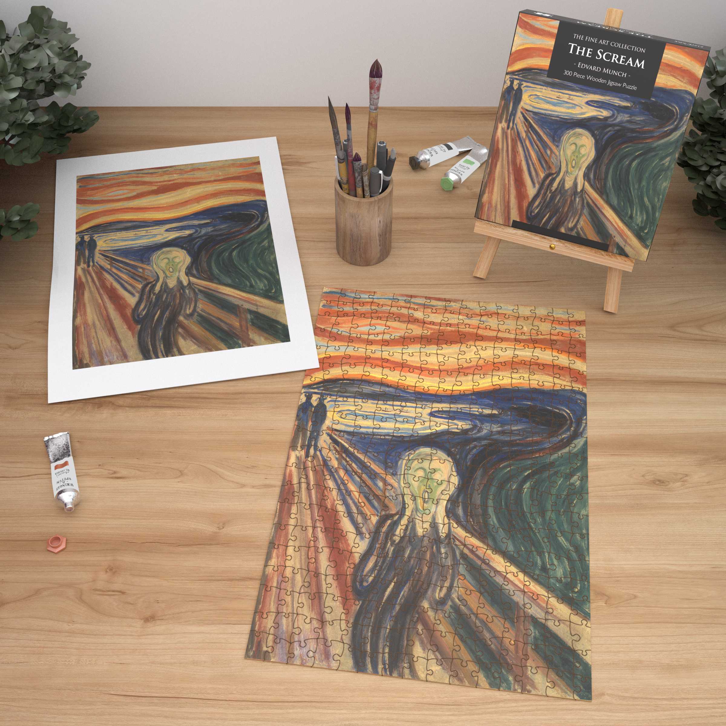The Scream by Edvard Munch 300 Piece Wooden Jigsaw Puzzle – All