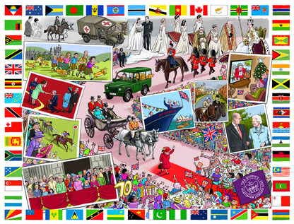 The Queen's Platinum Jubilee 2022 According to Blower 1000 or 300 Piece Jigsaw Puzzle
