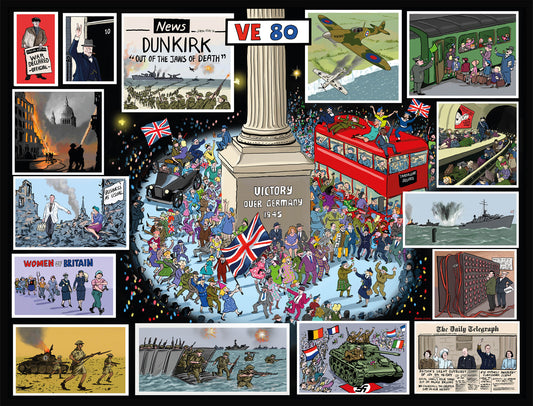 Daily Telegraph VE Day 80th Anniversary According to Blower 1000 or 300 Piece Jigsaw Puzzle