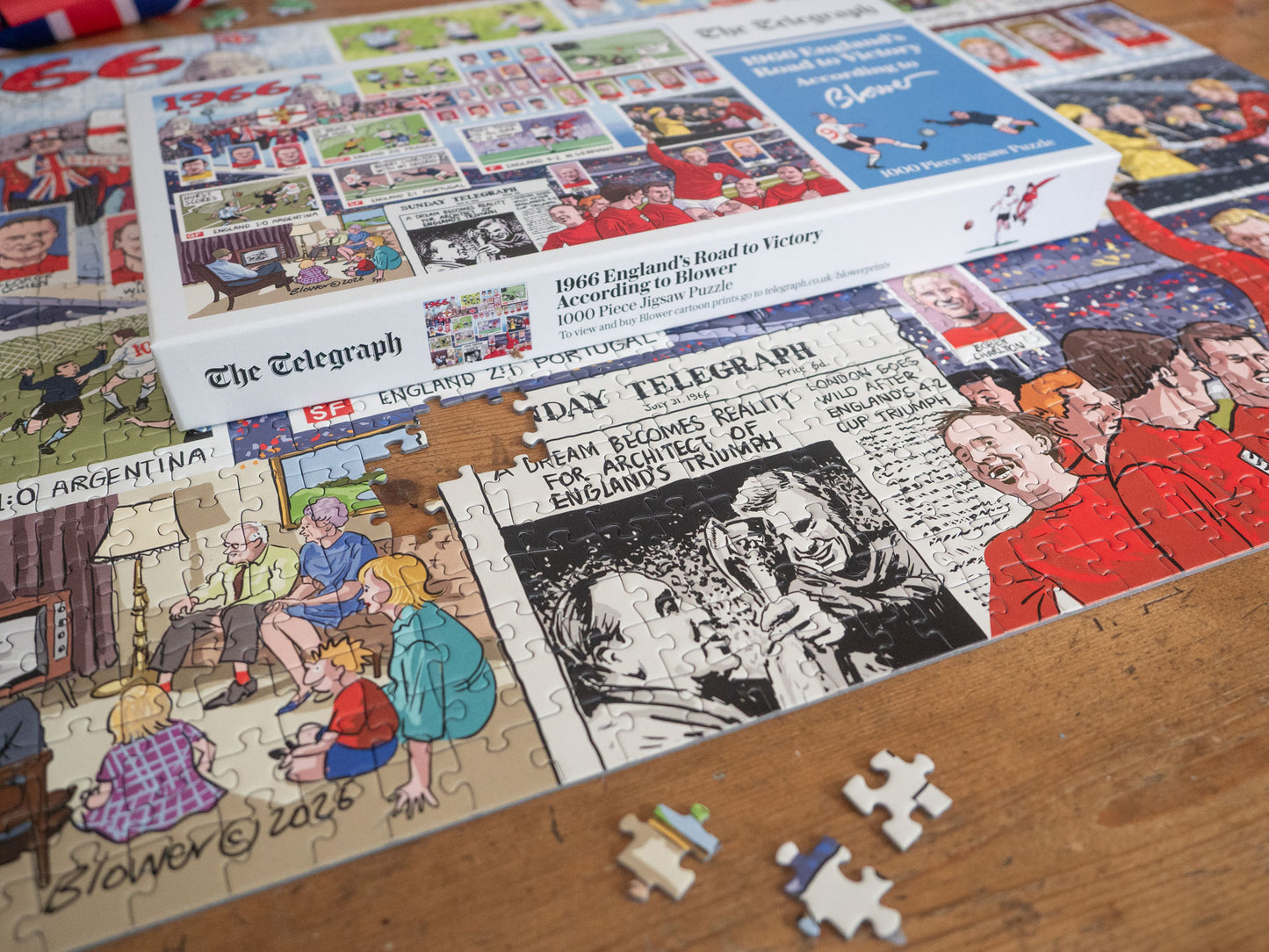 PRE-ORDER Daily Telegraph 1966 England's Road to Victory - According to Blower 1000 Piece Jigsaw Puzzle