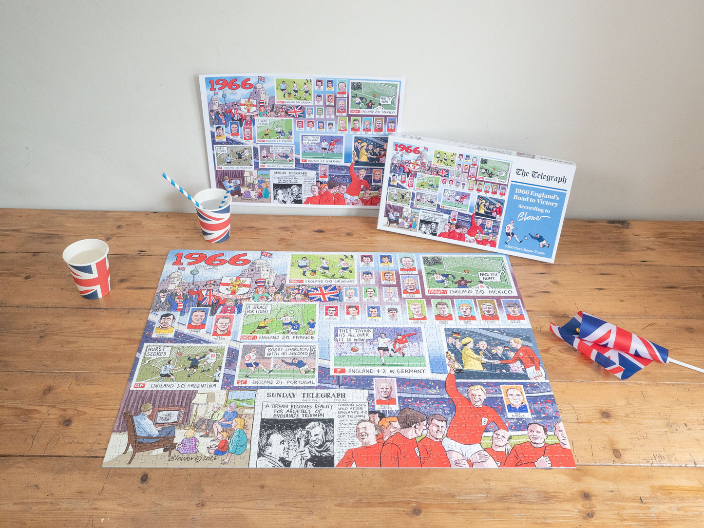 PRE-ORDER Daily Telegraph 1966 England's Road to Victory - According to Blower 1000 Piece Jigsaw Puzzle