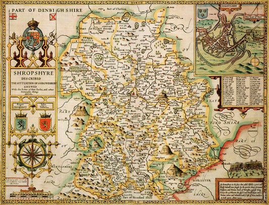 Shropshire Historical Map 1000 Piece Jigsaw Puzzle (1610)