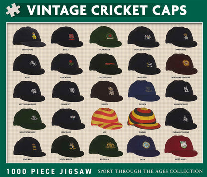 Vintage Cricket Caps 1000 Piece Jigsaw Puzzle
