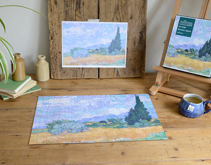 A Wheatfield, with Cypresses - National Gallery 300 Piece Wooden Jigsaw Puzzle