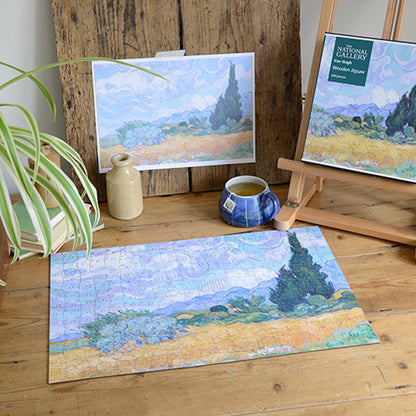 A Wheatfield, with Cypresses - National Gallery 300 Piece Wooden Jigsaw Puzzle