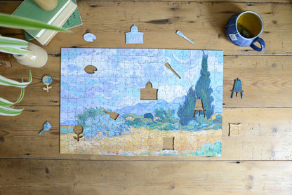 A Wheatfield, with Cypresses - National Gallery 300 Piece Wooden Jigsaw Puzzle