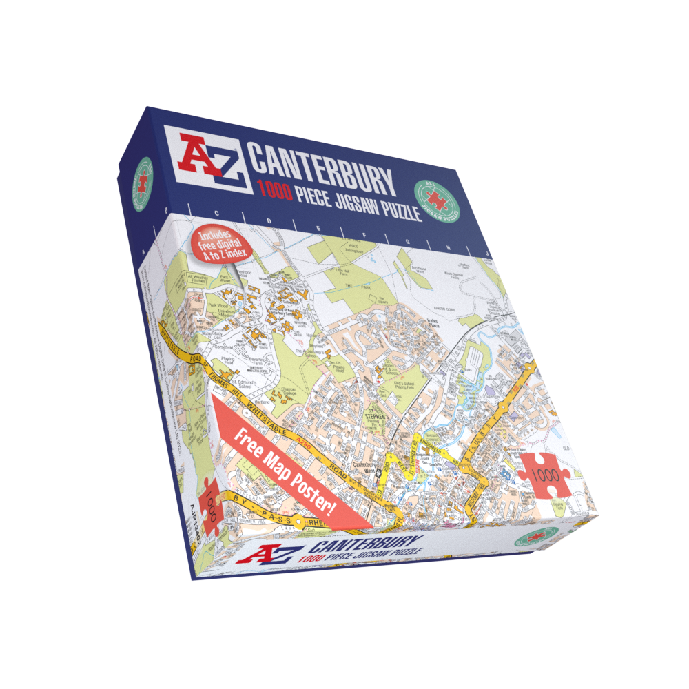 A to Z Map of Canterbury 1000 Piece Jigsaw