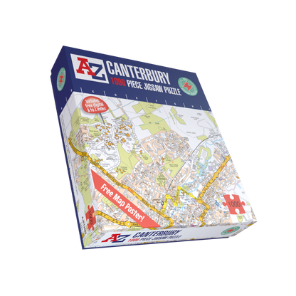A to Z Map of Canterbury 1000 Piece Jigsaw