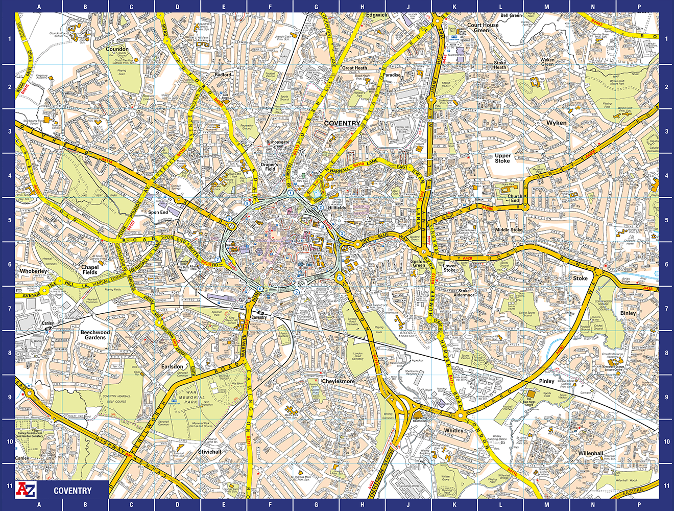 A to Z Map of Coventry 1000 Piece Jigsaw