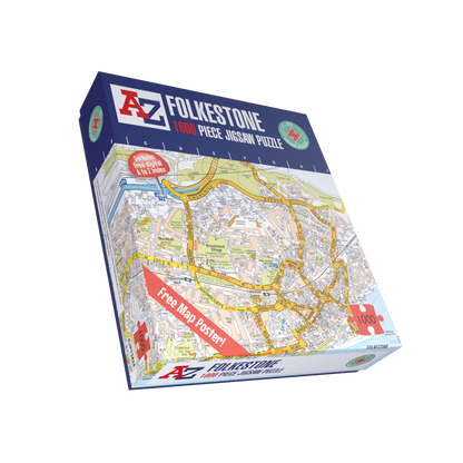 A to Z Map of Folkestone 1000 Piece Jigsaw