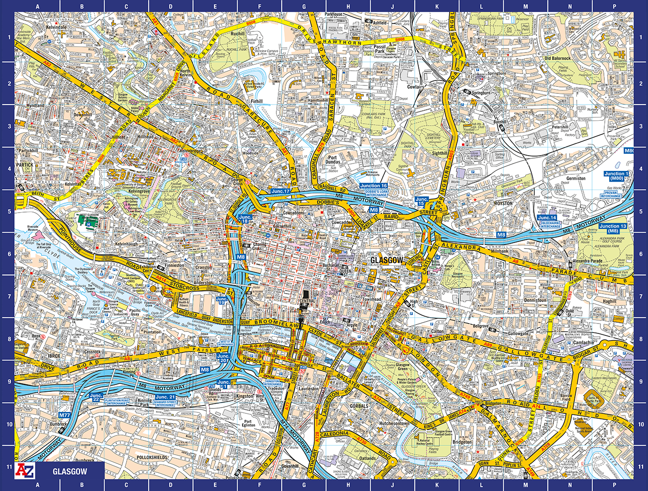 A to Z Map of Glasgow 1000 Piece Jigsaw