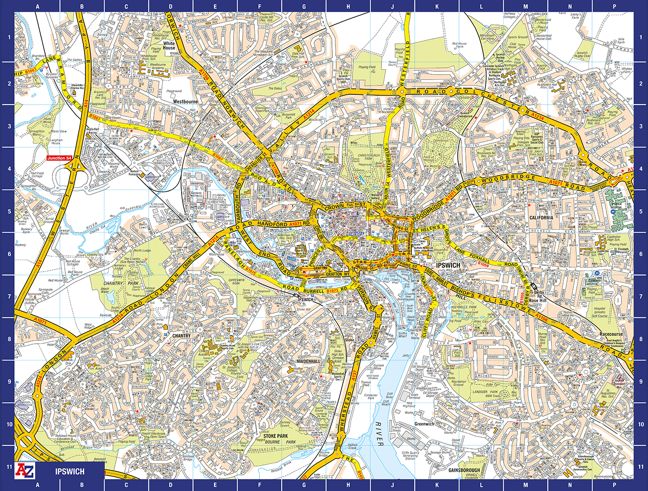 A to Z Map of Ipswich 1000 Piece Jigsaw