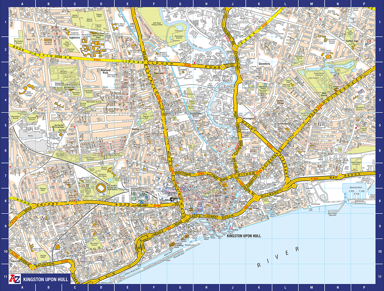 A to Z Map of Kingston Upon Hull 1000 Piece Jigsaw