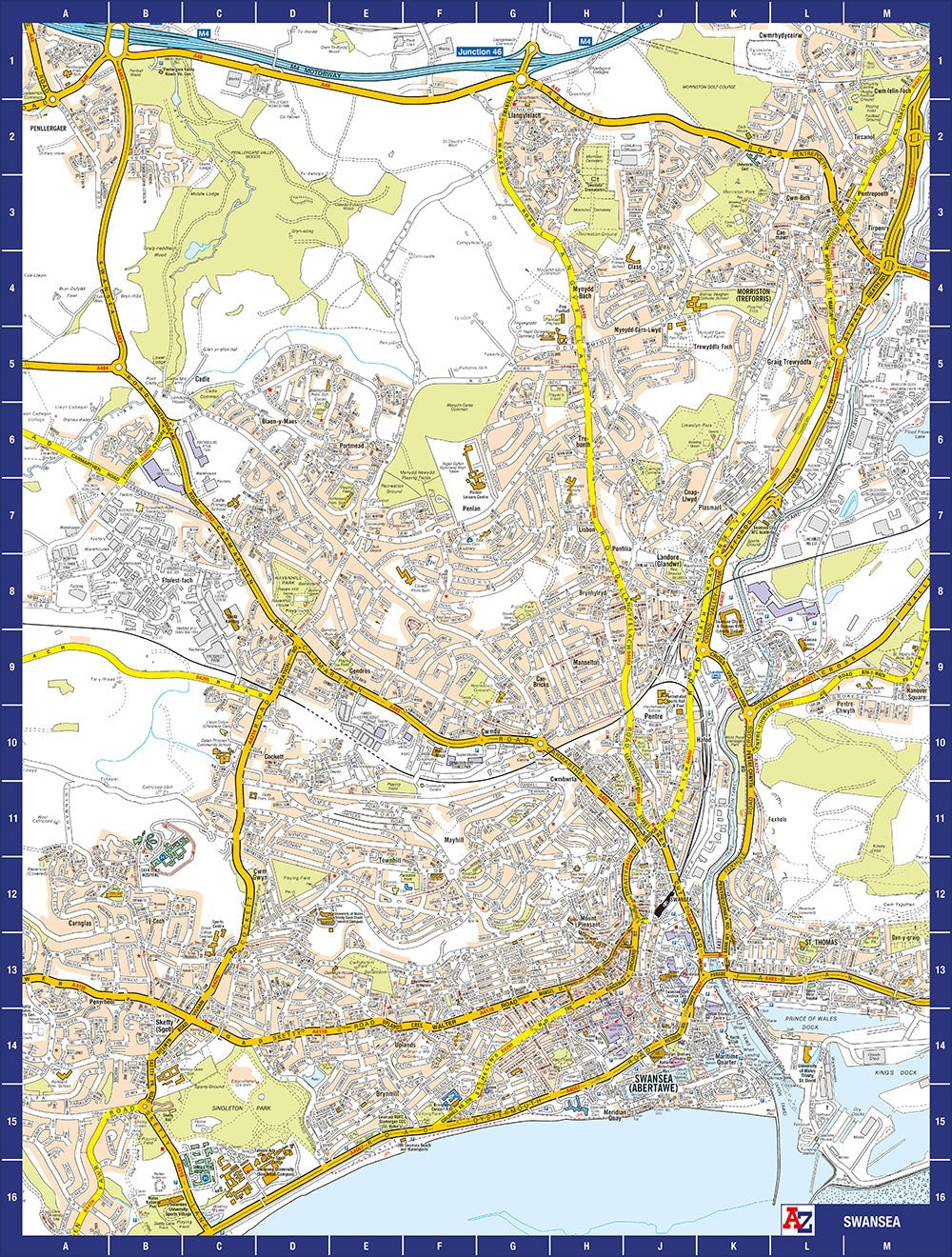 A to Z Map of Swansea 1000 Piece Jigsaw