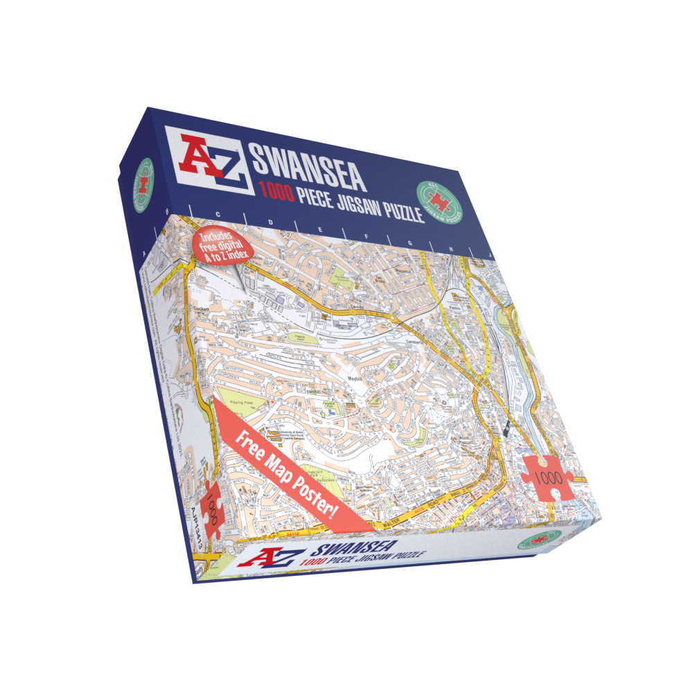 A to Z Map of Swansea 1000 Piece Jigsaw