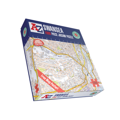 A to Z Map of Swansea 1000 Piece Jigsaw