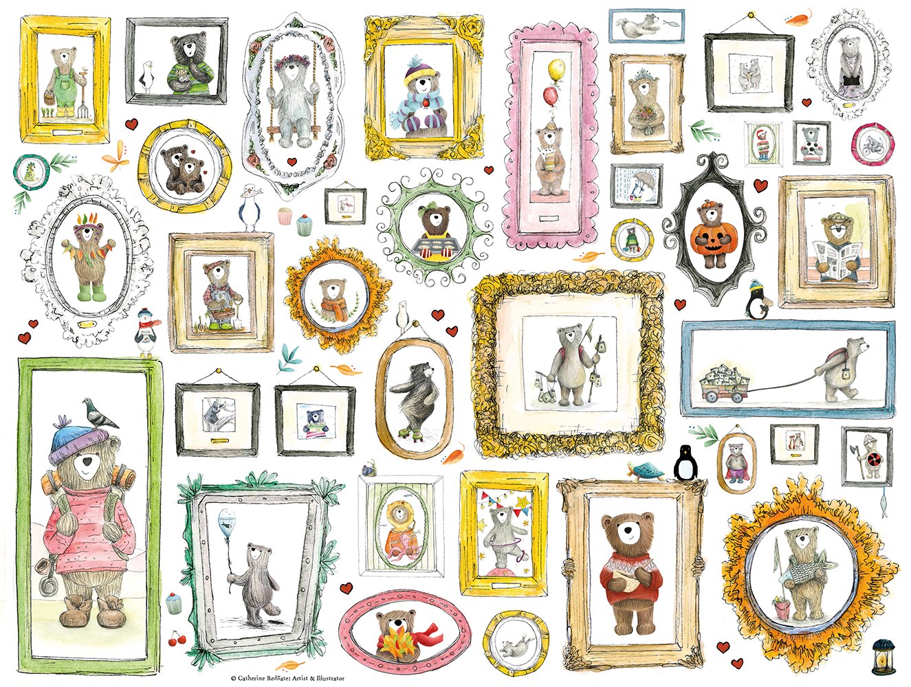 Catherine Redgate Bears 2 x 1000 Piece Jigsaw Puzzle Bundle