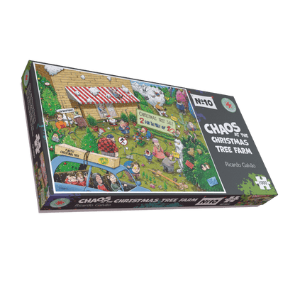 Chaos at Christmas Tree Farm - No. 10 1000 or 500 Piece Jigsaw Puzzle