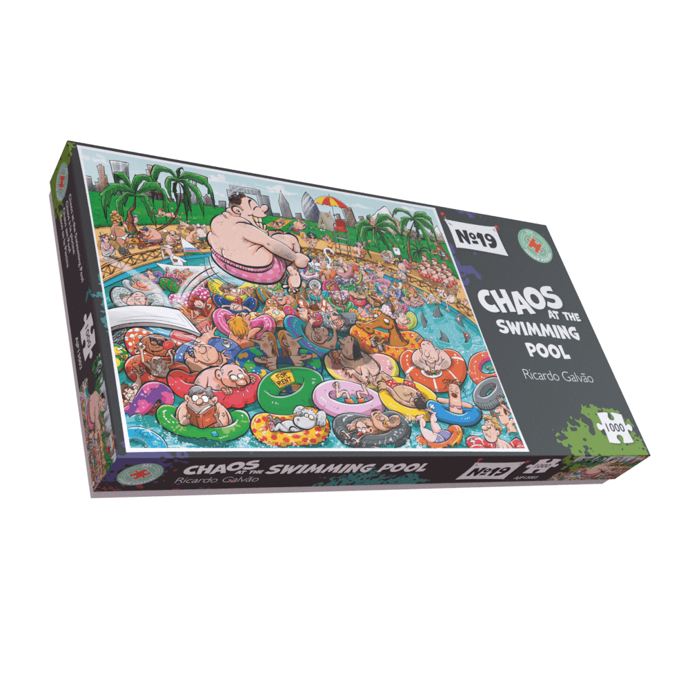Chaos at the Swimming Pool - No.19 1000 Piece Jigsaw Puzzle