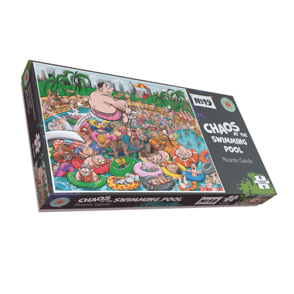 Chaos at the Swimming Pool - No.19 1000 Piece Jigsaw Puzzle