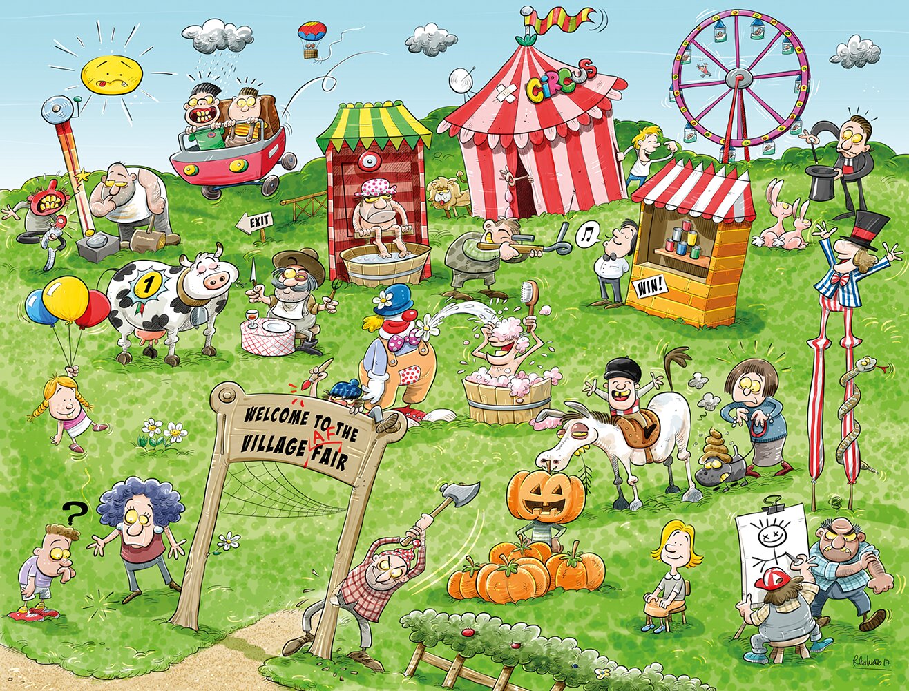 Chaos at the Village Fair - No.7 1000 Piece Jigsaw Puzzles