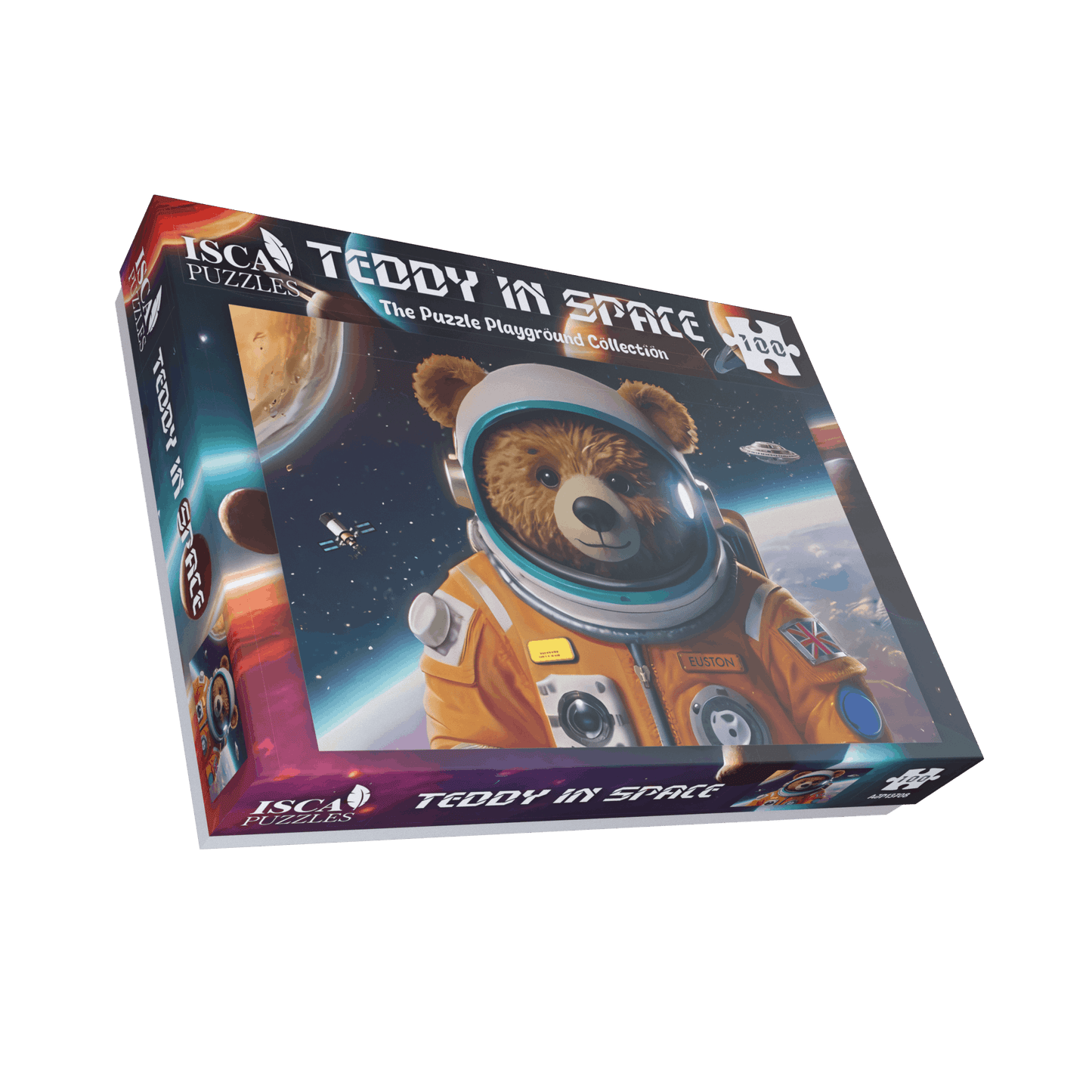 Teddy In Space 100 Piece Cardboard or Wooden Jigsaw Puzzle