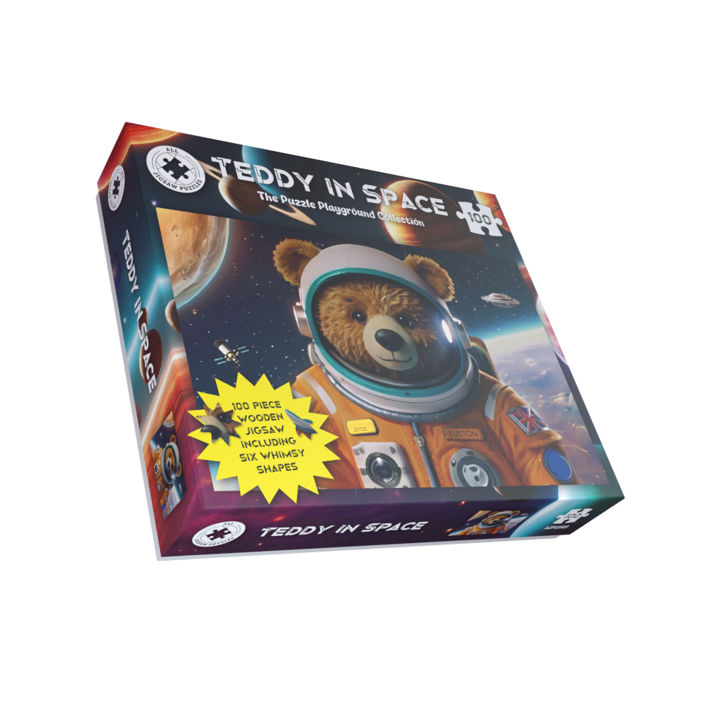 Teddy In Space 100 Piece Wooden Jigsaw Puzzle