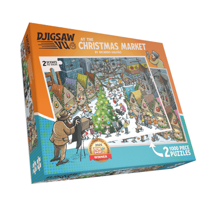 Djigsaw Vu at the Christmas Market 2 x 1000 Piece Jigsaw Puzzles