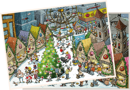 Djigsaw Vu at the Christmas Market 2 x 1000 Piece Jigsaw Puzzles