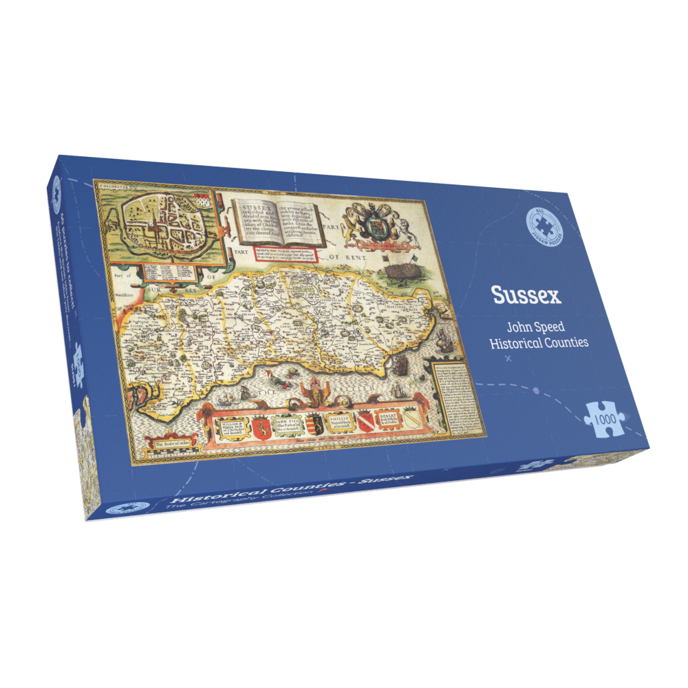 Sussex Historical Map 1000 Piece Jigsaw Puzzle (1610)