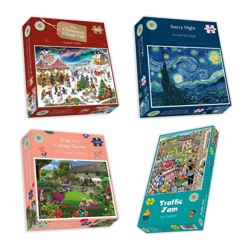 Jogsaw Box AJP Puzzlers 4 x 1000 Piece Jigsaw Puzzle Set – All Jigsaw Puzzles