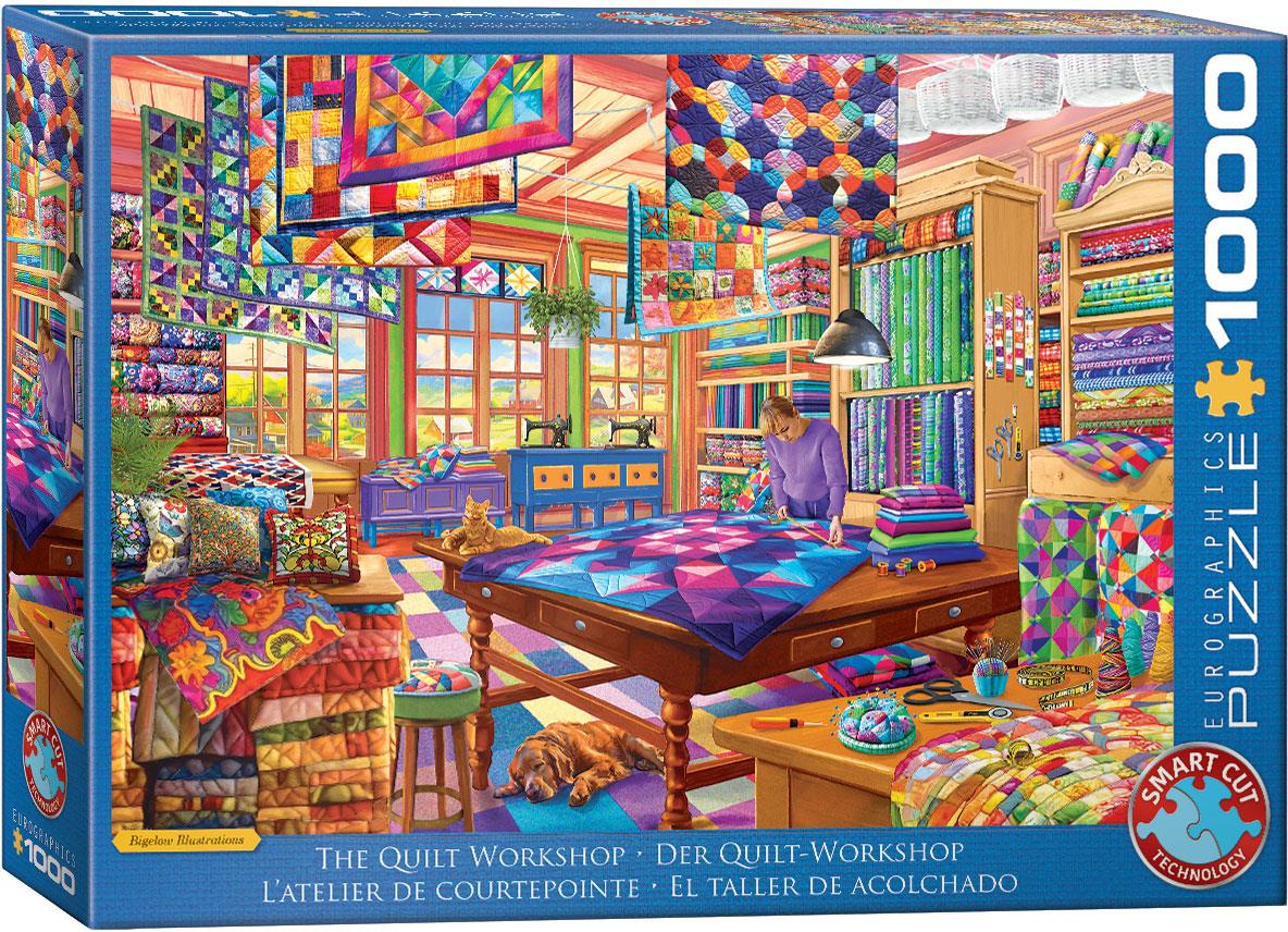 The Quilt Workshop by Bigelow Illustrations 1000 Piece Jigsaw Puzzle