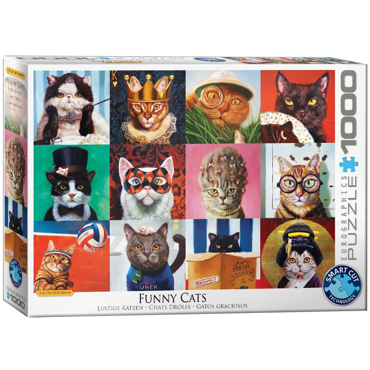 Funny Cats by Lucia Heffernan 1000 Piece Jigsaw Puzzle