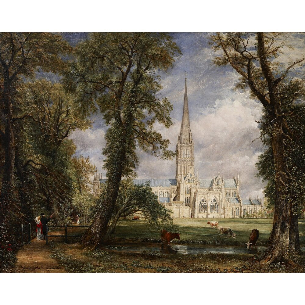 Salisbury Cathedral from the Bishop's Grounds – John Constable 1000 or 500 Piece Jigsaw Puzzle