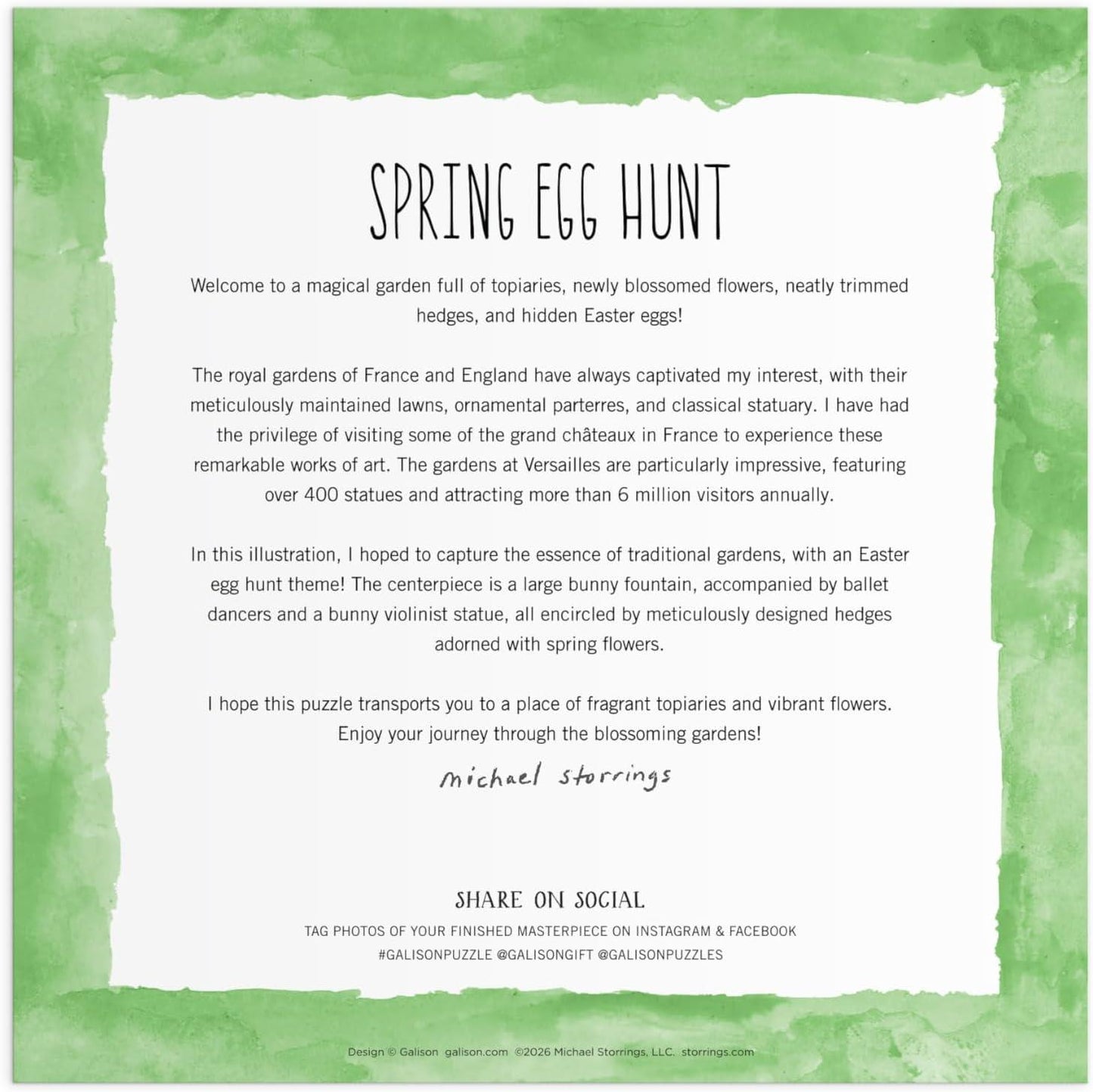 Spring Egg Hunt  500 Piece Michael Storrings Jigsaw Puzzle