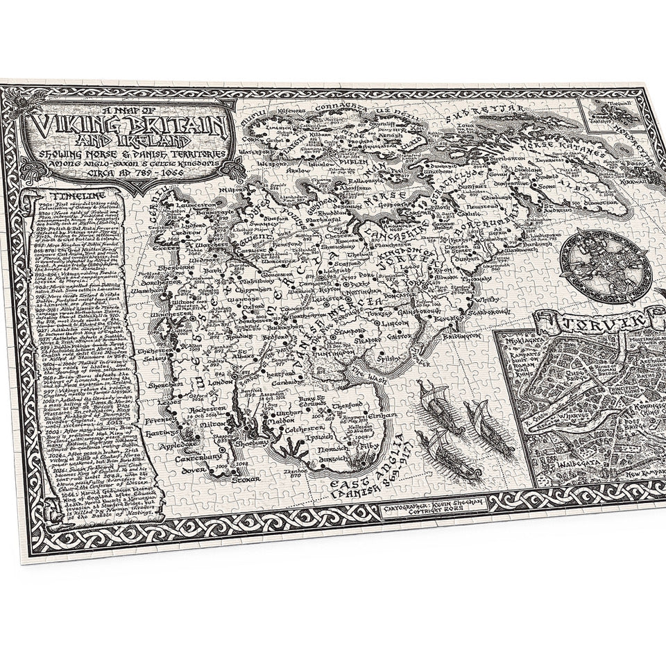 Viking Britain Map Jigsaw Puzzle - 1000 pieces