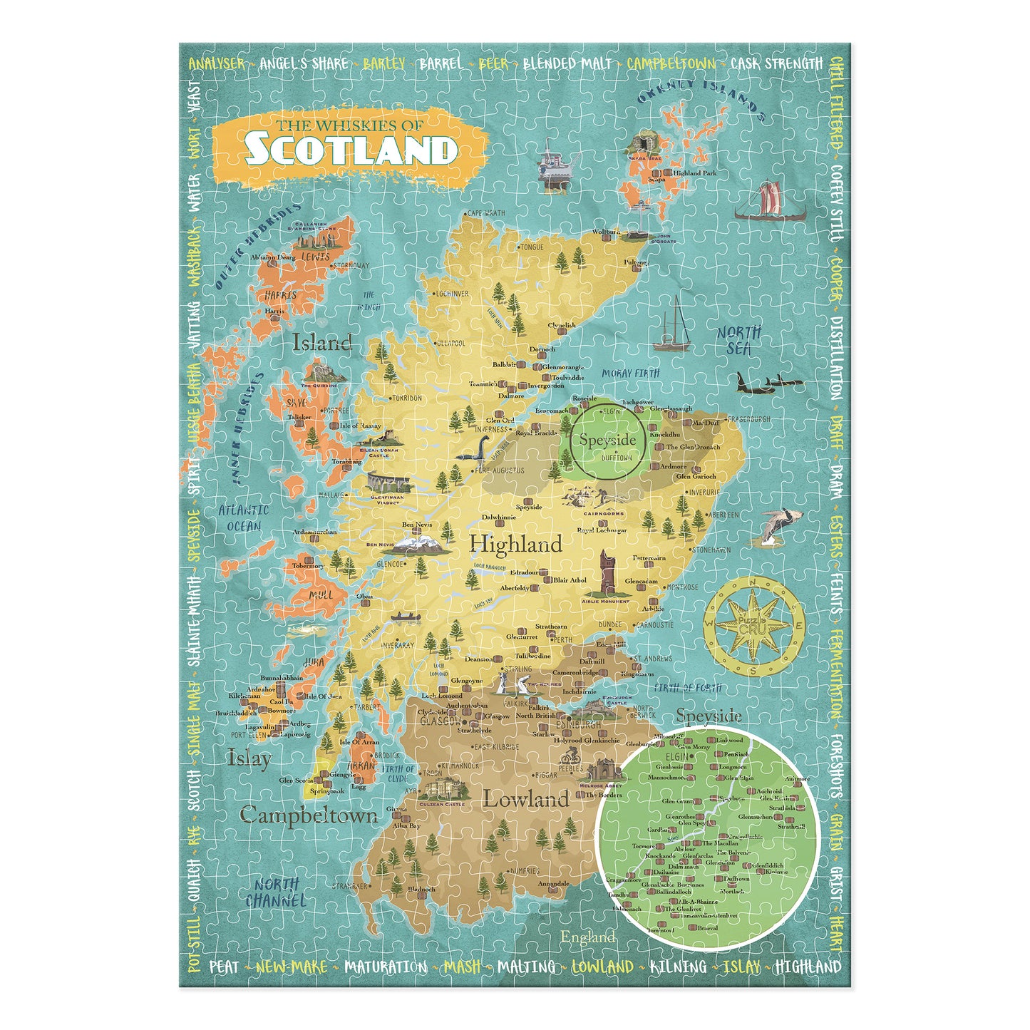 Whiskies of Scotland 500 Piece Puzzle