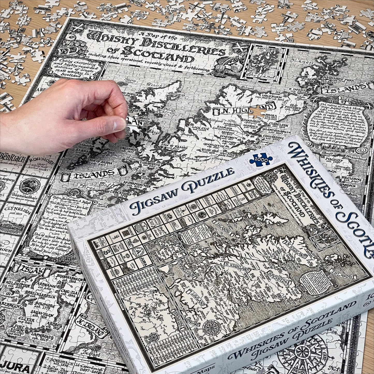 Scotland Whisky Map 1000 Piece Jigsaw Puzzle